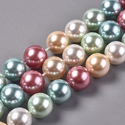 (52) Непрозрачная лаванда Гальваническая оболочка из бисера пряди, круглые, разноцветные, 10 мм, отверстие : 0.8 мм, около 16 шт / нитка, 6.5 дюйм (16.5 см)