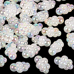 Прозрачный АВ 35 шт. УФ-покрытие радужных переливающихся акриловых бусин, два тона, винограды, ясно AB, 25x16x14 мм, отверстие : 3.7 мм