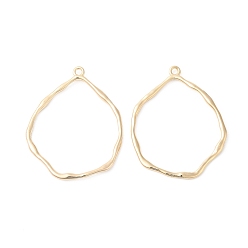 Настоящее золото 18K Латунный ободок с открытой спиной, без никеля , слеза, для diy уф смолы, эпоксидная смола, прессованное изготовление ювелирных изделий, реальный 18 k позолоченный, 37x28.5x1.5 мм, отверстие : 1.8 мм