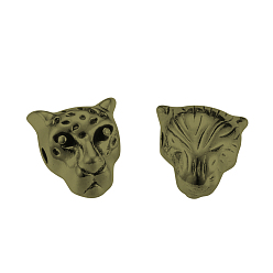 Античная Бронза Сплавочные овальные бусины тибетского стиля , леопард, без кадмия и без свинца, античная бронза, 10x9x7 мм, Отверстие : 1.5 мм , около 540 шт / 1000 г
