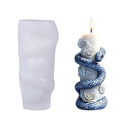 Белый 1Силиконовые формы для свечей в виде змеи из ПК, белые, 13.9×6.3×0.5см