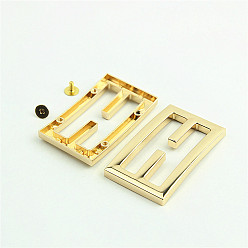 Light Gold Регулятор прямоугольной скользящей пряжки из цинкового сплава, многоцелевые петли для лямок, аксессуары для багажного ремня, золотой свет, 58x35 мм, внутренний диаметр: 47 мм