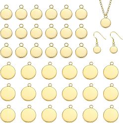 Золотой 2 стили латунные подвески кабошоны оправы, чашки безель с краями, плоско-круглые, золотые, лоток : 8~12 мм, 13~17x10~14x2 мм, отверстие : 2 мм, 50 шт / коробка