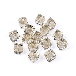 BurlyWood Imitation Austrian Crystal Beads, Grade AAA, Faceted, Cube, BurlyWood, 8x8x8mm(size within the error range of 0.5~1mm), Hole: 0.9~1.6mm