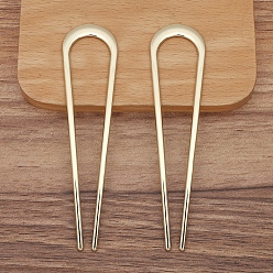 Light Gold Заколки для волос в форме буквы U из сплава, аксессуары для волос для женщин, золотой свет, 97x24 мм