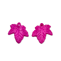 Средний Фиолетово-красный Непрозрачные акриловые подвески, кленового листа, средне фиолетовый красный, 21x20x3.5 мм, отверстие : 1.5 мм, Около 1280 шт / 500 г