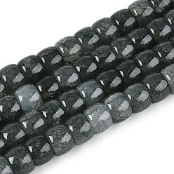 Серый Выпечки нарисованные потрескивание стеклянные бусины пряди, баррель, серые, 8~9x6~6.5 мм, отверстие : 1~1.2 мм, около 125~128 шт / нитка, 30.91~31.50 дюйм (78.5~80 см)