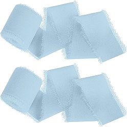 Аква 5м полиэфирная шифоновая лента, Лента с необработанными краями для изготовления ювелирных бантов своими руками, Подарочная упаковка, вода, 1-5/8 дюйм (40 мм), около 5.47 ярдов (5 м) / рулон