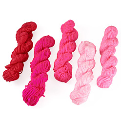 (52) Непрозрачная лаванда 5 пучки 5 цвета розовая тема акриловое волокно пряжа, для ткачества, вязание крючком, разноцветные, 2.2 мм, 1 комплект / цвет, около 76.55 ярдов (70 м) / комплект