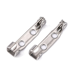 Stainless Steel Color 304 Stainless Steel Pin Brooch Back Bar Findings, Stainless Steel Color, 19x5x5mm, Pin: 0.8mm