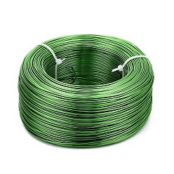 Lime Vert Fil d'aluminium anodisé, fil d'artisanat en métal pliable, fil d'artisanat flexible, pour la fabrication de bijoux en perles, lime green, Jauge 17, 1.2mm, 140m/500g(459.3 pieds/500g)