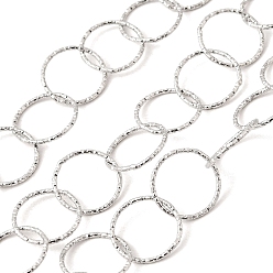 Нержавеющая Сталь Цвет 304 Цепи из текстурированной нержавеющей стали с кольцами, пайки, с катушкой, цвет нержавеющей стали, 13.5x1 мм