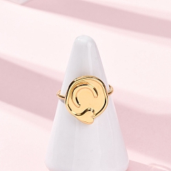 Луна Регулируемые 304 манжеты из нержавеющей стали с открытыми кольцами, реальный 18 k позолоченный, луна, размер США 7 1/4 (17.5 мм)