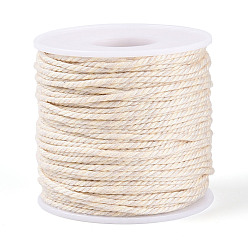 Желтая Старая Ткань  50м плетеный полиэфирный шнур, с пластиком для животных, для изготовления ювелирных изделий, круглые, старое кружево, 2 мм, около 54.68 ярдов (50 м) / рулон