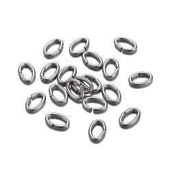 Нержавеющая Сталь Цвет Устойчивы к потускнению 304 открытые соединительные кольца из нержавеющей стали, овальные, цвет нержавеющей стали, 21 датчик, 4.5x3x0.7 мм, внутренний диаметр: 1.5x3 мм