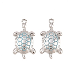 Нержавеющая Сталь Цвет 304 нержавеющей стальной эмали подвески, прелести черепахи, цвет нержавеющей стали, 25x13.5x3 мм, отверстие : 1.5 мм