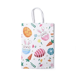 Кролик Пасхальные прямоугольные крафт-бумажные сумки, бумажные подарочные пакеты для хранения цветов для свадебной вечеринки, упаковочные пакеты для подарков, кролик, 14.9x8x28.8 см