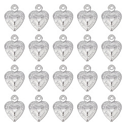 Нержавеющая Сталь Цвет 100шт 316 подвески из хирургической нержавеющей стали, сердце, цвет нержавеющей стали, 12x9x3.5 мм, отверстие : 1.2 мм