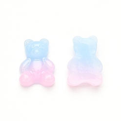Светло-Голубой Кабошоны из непрозрачной смолы градиентного цвета, с блестками пудра медведь, Небесно-голубой, 20.5x15x6.5 мм