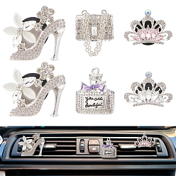 Кристалл Автомобильные воздухозаборники со стразами из сплава, внутренняя отделка автомобиля, с магнитным ферромарганцевым железом и пластиковым зажимом, кристалл, 47~50 мм