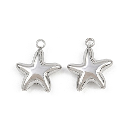 Нержавеющая Сталь Цвет 304 подвески из нержавеющей стали, звезда очарование, анти-тускнение, цвет нержавеющей стали, 15.5x13.5x4 мм, отверстие : 1.8 мм