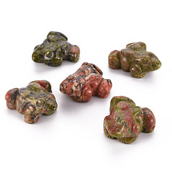 Унакит Естественные декорированные дисплеи, лягушка, 35~38x30~33x15~17.5 мм