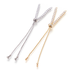 (52) Непрозрачная лаванда Регулируемый латунный микропролетный кубический браслет из циркония, изготовление браслетов-слайдеров, прозрачные, разноцветные, 9-1/2 дюйм (24 см), 1~3 мм, отверстие : 1 мм