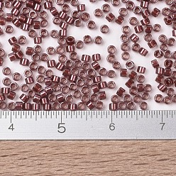 (DB1705) Copper Pearl Lined Transparent Dark Cranberry MIYUKI Delica Beads, Cylinder, Japanese Seed Beads, 11/0, (DB1705) Copper Pearl Lined Transparent Dark Cranberry, 1.3x1.6mm, Hole: 0.8mm, about 10000pcs/bag, 50g/bag