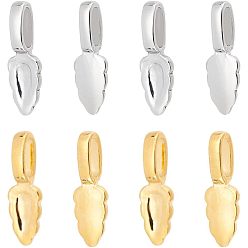 Золотой & Цвет Нержавеющей Стали 8 шт. 2 стиль 304 нержавеющая сталь клеящиеся плоские подвесные скобы, золотые и нержавеющая сталь цвет, 23x7.5x1.5~6 мм, отверстие : 3~3.5x7~7.5 мм, лоток : 3x7 мм, 4 шт / стиль