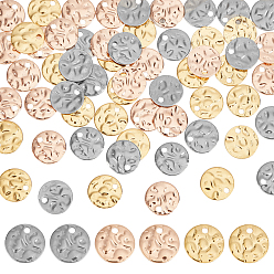 (52) Непрозрачная лаванда 60 шт 3 цвета 304 подвески из нержавеющей стали, , плоские круглые прелести, разноцветные, 10x1 мм, отверстие : 1.4 мм, 20 шт / цвет