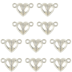 Платина 10 Сумки с магнитными застежками из сплава и петлями, сердце, платина, 15x9.5x6 мм, отверстие : 1.5 мм