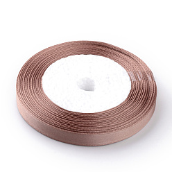 Цвет Древесины Высокая плотная атласная лента с одним лицом, полиэфирные ленты, деревесиные, 3/8 дюйм (9~10 мм), около 25 ярдов / рулон, о 10 рулонах / группе