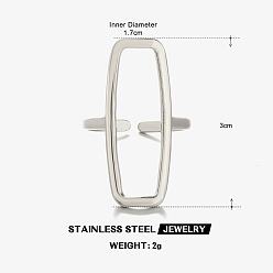 Нержавеющая Сталь Цвет Регулируемые 201 манжеты из нержавеющей стали с открытыми кольцами, прямоугольные, цвет нержавеющей стали, внутренний диаметр: 15~20 мм