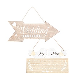 Цвет Древесины Деревянные украшения, с джутовым шпагатом, для украшения дома подарка партии, деревесиные, 2 шт / комплект