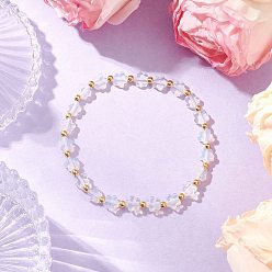 Опал Опаловые бусины эластичные браслеты для женщин, цветка сливы, с латунной бисера, внутренний диаметр: 2-1/8 дюйм (5.5 см)