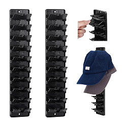 Black Plastic Baseball Cap Storage Rack, Black, 368x69x47mm
