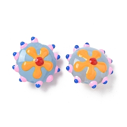 Оранжевый Бусины из стеклянной эмали, окрашенные методом запекания, неровный цветок, оранжевые, 19~19.5x10.5 мм, отверстие : 1.4 мм