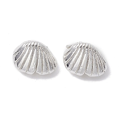 Silver Alloy Spacer Beads, Long-Lasting Plated, Shell Shape, Silver, 7.5x10x5.5mm, Hole: 1.2mm