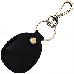 Черный Овальные подвески из коровьей кожи, со сплавочной фурнитурой, платина, чёрные, 130 мм