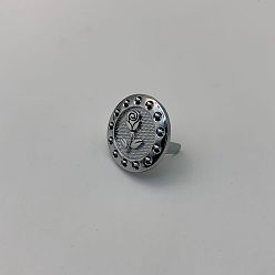 Античное Серебро Плоский круглый с декоративными пряжками в виде розы, для фурнитуры для сумки металлические аксессуары, античное серебро, 28 мм