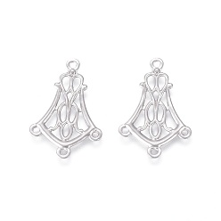 Stainless Steel Color Non-Tarnish 201 Stainless Steel Chandelier Components Links, Stainless Steel Color, 20x13.5x0.8mm, Hole: 1mm