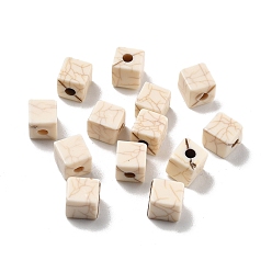 Бланшированный Миндаль Хрустящие непрозрачные акриловые бусины, имитация бирюзовый, кубические, бланшированный миндаль, 5~5.5x5~5.5x5.5~6 мм, отверстие : 1.8 мм