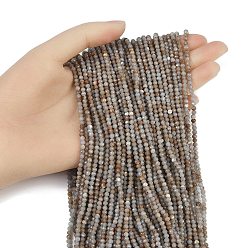 Ангелит Натуральные ангельские бусины, круглые, граненые, 3~3.5 мм, отверстие : 0.6 мм, около 115 шт / нитка, 15.35'' (39 см)