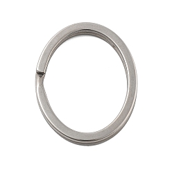 Oval 304 брелоки из нержавеющей стали сплит, брелок для ключей, цвет нержавеющей стали, овальные, 37x29x3 мм, внутренний диаметр: 31x23 мм