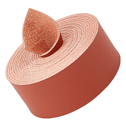Brown 2M Flat Microfiber Imitation Leather Cord, for Clothes Decor, Brown, 25mm, about 2.19 Yards(2m)/Roll