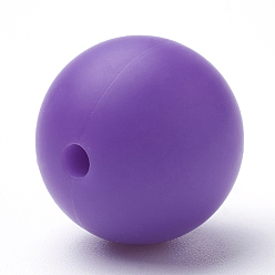Dark Orchid Food Grade Eco-Friendly Silicone Beads, Round, Dark Orchid, 12mm, Hole: 2mm