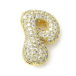 Letter P Стойки обшивки латунь кубического циркония подвески, без кадмия и без свинца, долговечный, алфавит, Письмо P, 22x14.5x8 мм, отверстие : 4x2 мм