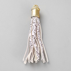 Белый Подвески из искусственной кожи с кисточками, с пластиковым выводом, бейсбол, белые, 90x13.5 мм, отверстие : 4 мм