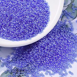 (RR175) Transparent Sapphire Luster Миюки круглые бусины рокайль, японский бисер, 11/0, (rr 175) прозрачный сапфировый блеск, 11/0, 2x1.3 мм, отверстие : 0.8 мм, Около 1111 шт / 10 г