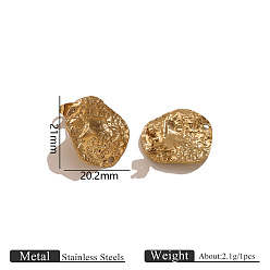 Самородки 304 Выводы серьги из нержавеющей стали шпилька, золотые, с петлей, самородки, 21x20.2 мм